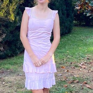 Pink Ruffle Skirt Corset Dress